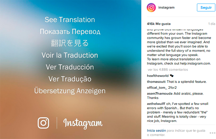 Instagram-traducción