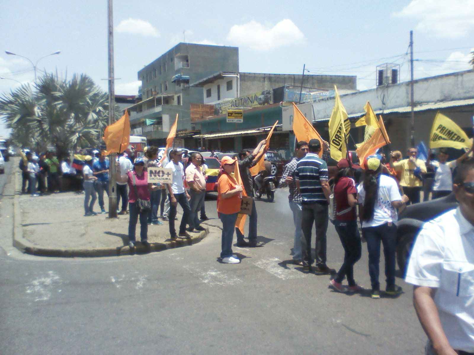 Los manifestantes gritaban consignas de "No Mas Dictadura"