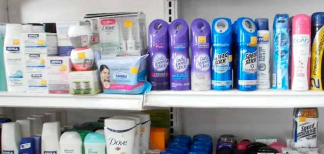 productos de higiene personal escaseados.