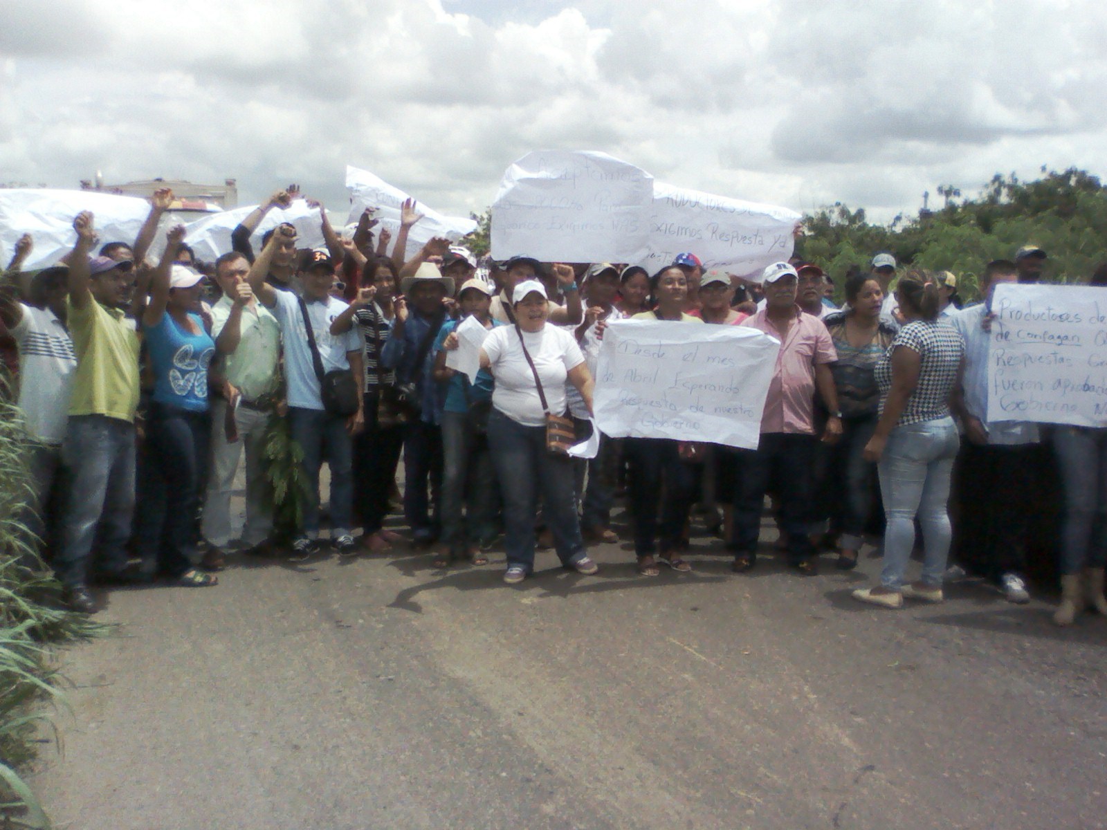 La protesta se llevo a cabo en la carretera nacional vía Chaguaramas en el sector El cañaveral 
