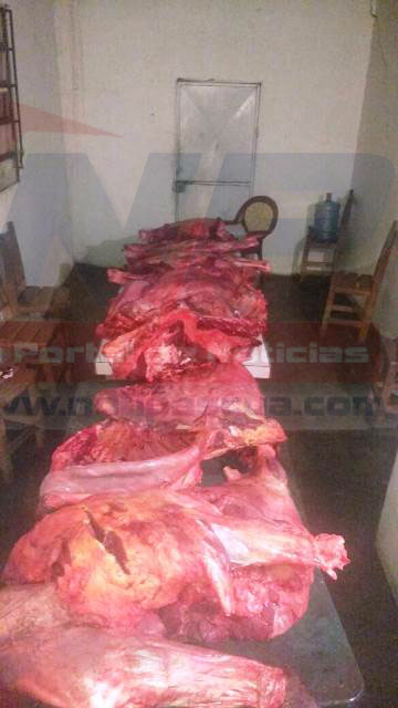Carne recuperada por efectivos de la Policía del Estado Guárico. 