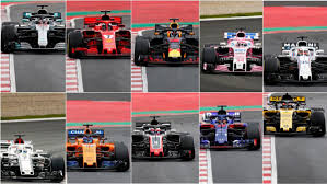 Todos los vehiculos en la temporada de Formula 1 2018