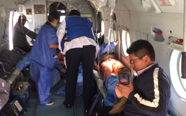 Las personas intoxicadas fueron trasladados en aero ambulancias hasta hospitales peruanos. 