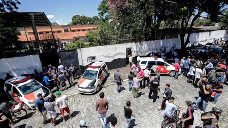 Este es el escenario de la escuela en Brasil donde sucedió el tiroteo. 