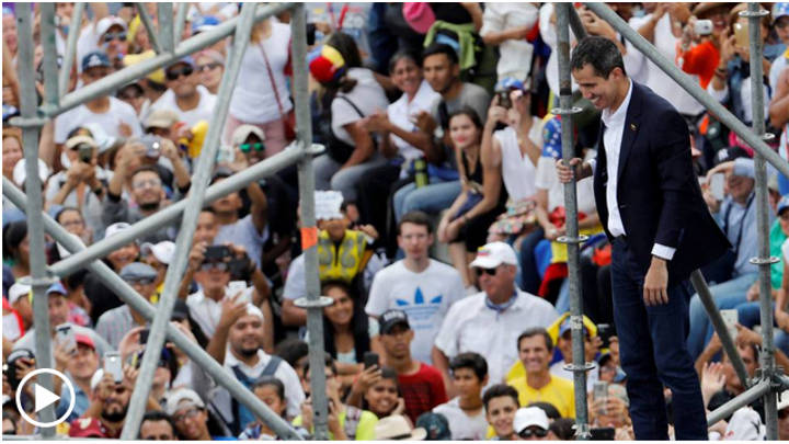Llegó Guaido y revivió la pasión venezolna contra Maduro ante una multitud en Caracas