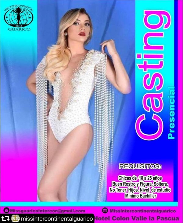 Afiche casting Miss Intercontinental Guárico 2019