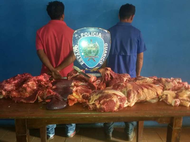 Dos hombres capturados con 40 kilos de carne robada