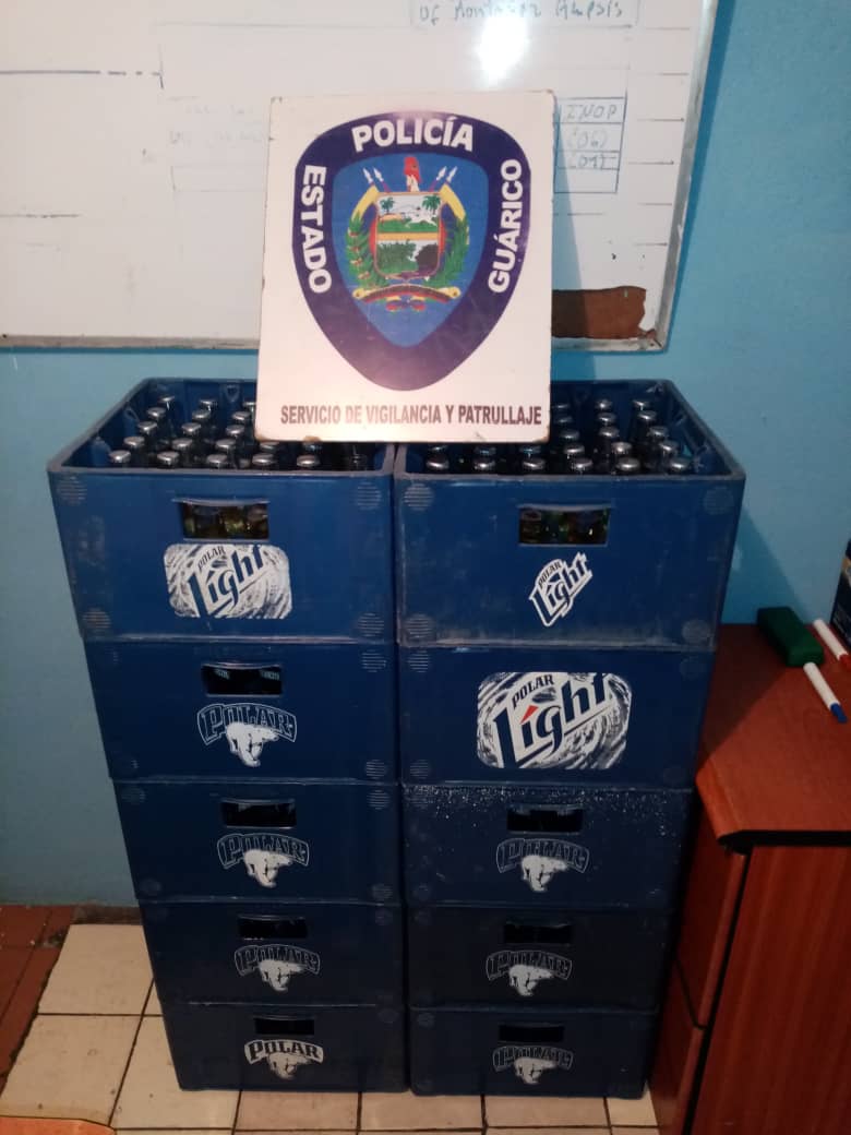Cervezas decomisadas en San Juan de los Morros por Poliguárico