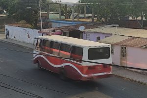 Una de las unidades laborando este miercoles.