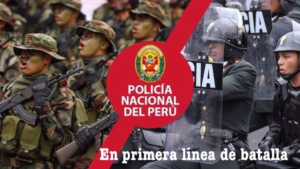Policia Nacional del Peru en primera línea 