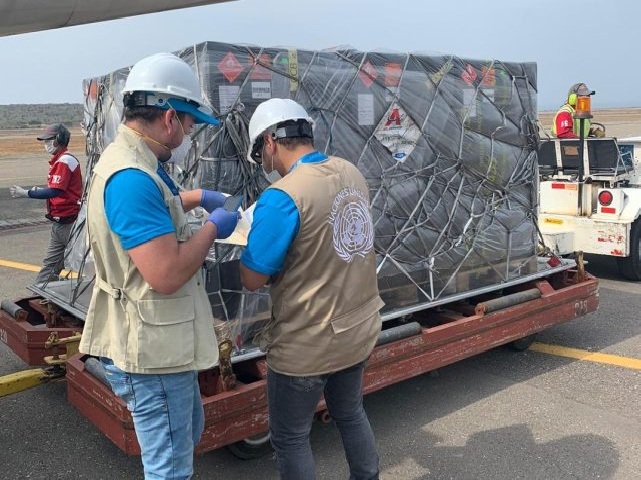 Envío de 12 toneladas de ayuda humanitaria por parte de UNICEF a Venezuela.