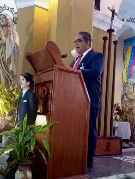 Comisario Amaya, durante su intervención en la misa 