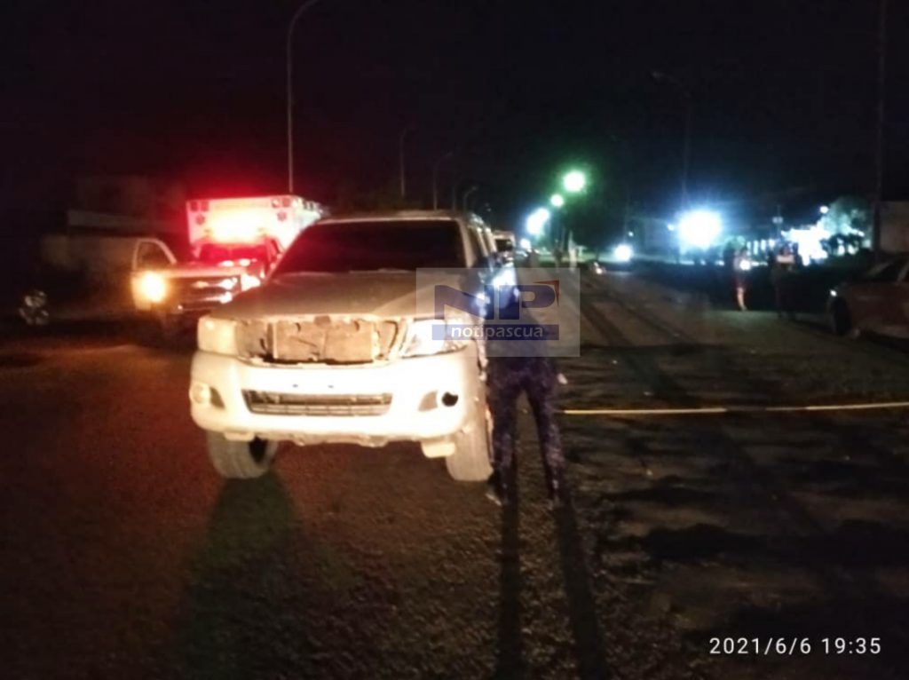 Camioneta Hilux involucrada en el accidente