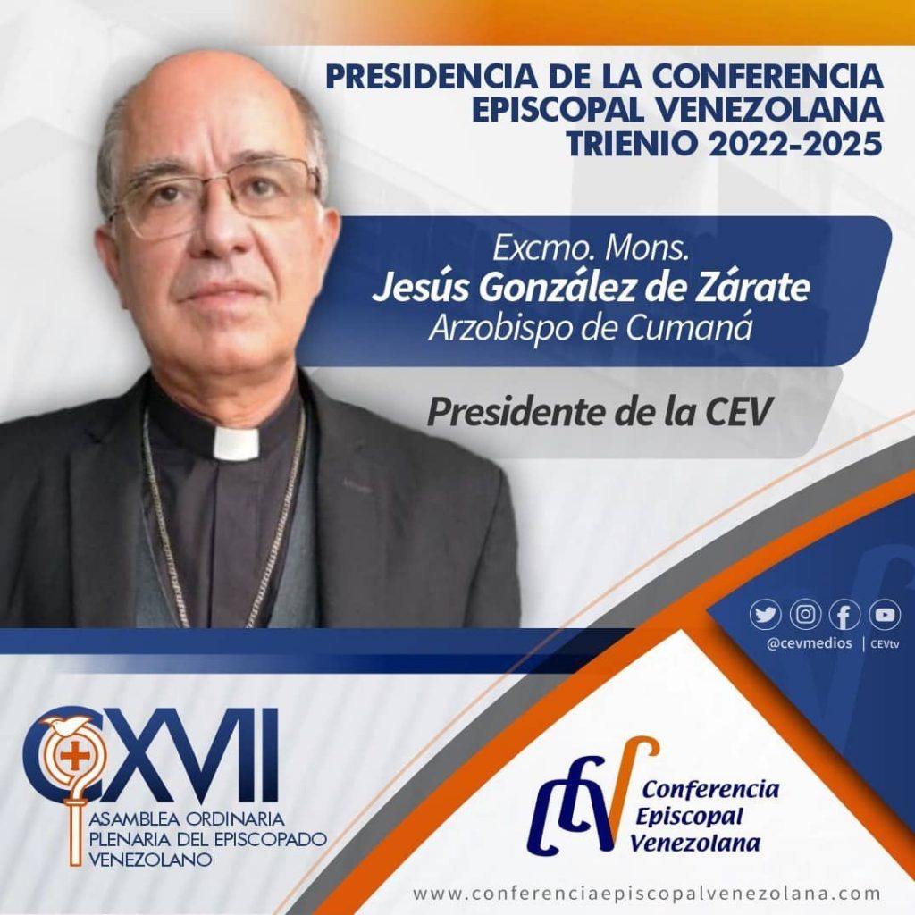 Presidente de la Conferencia Episcopal Venezolana Mons. Jesús Gonzalez de Zárate